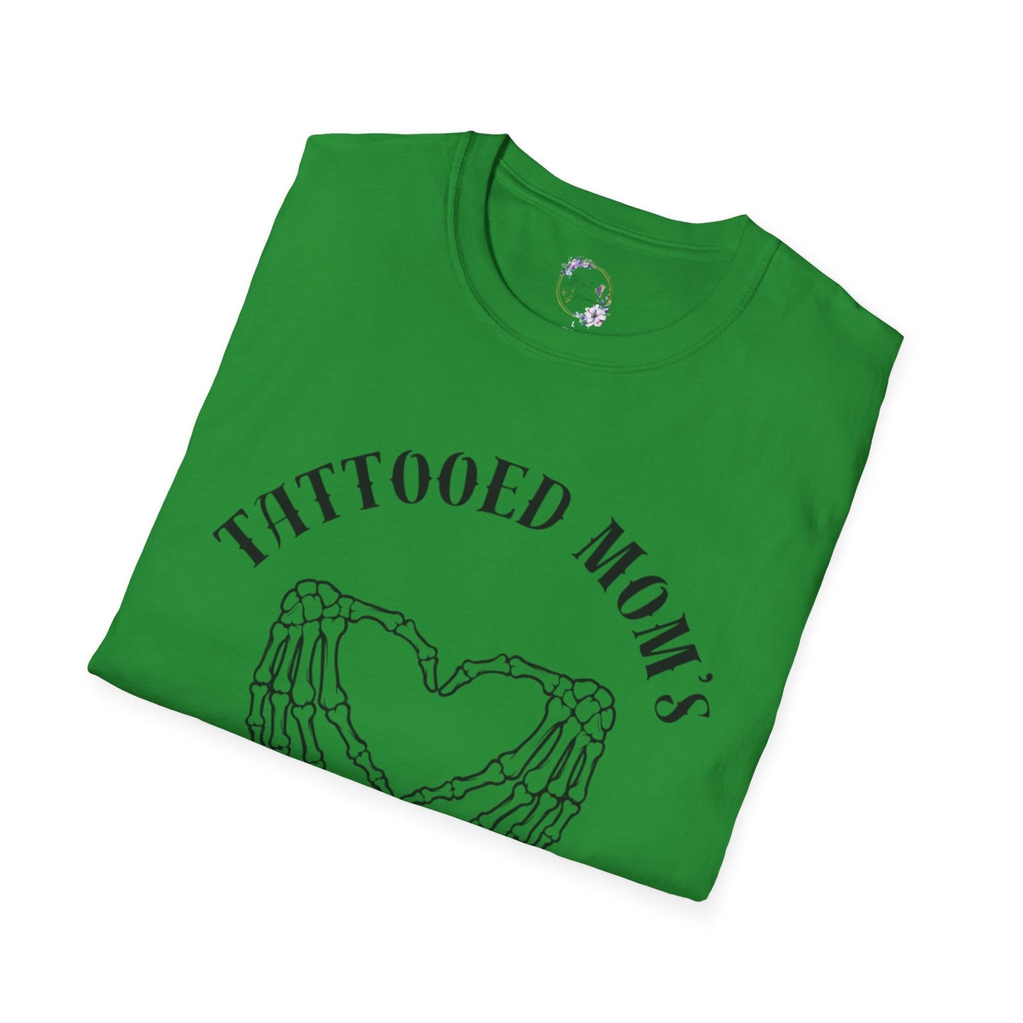 Tattooed Mom's Club Tee W/ Skeleton Heart