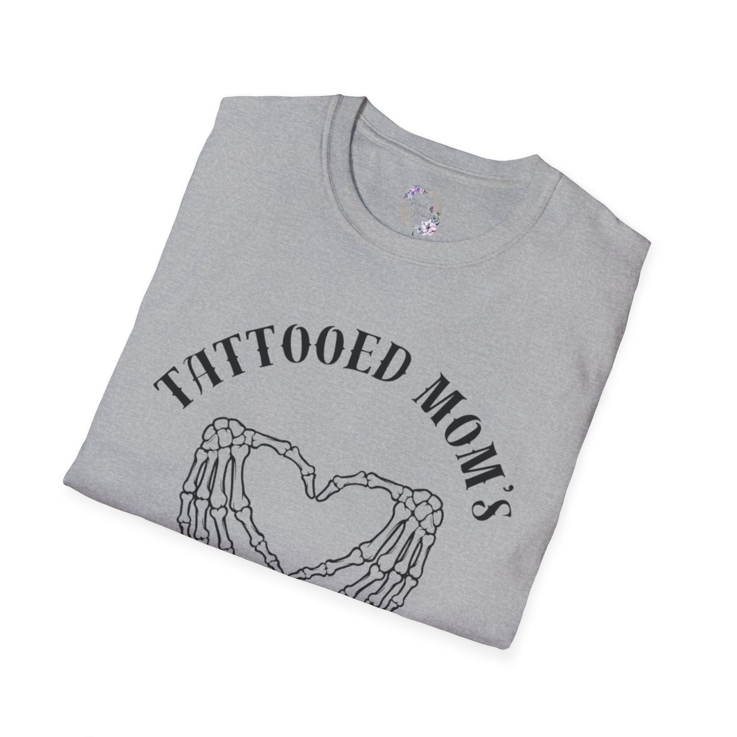 Tattooed Mom's Club Tee W/ Skeleton Heart