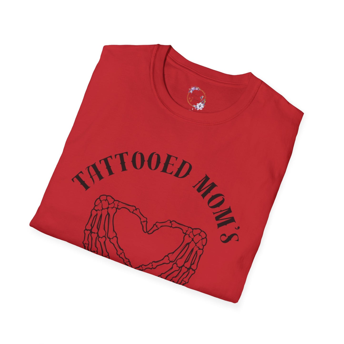 Tattooed Mom's Club Tee W/ Skeleton Heart