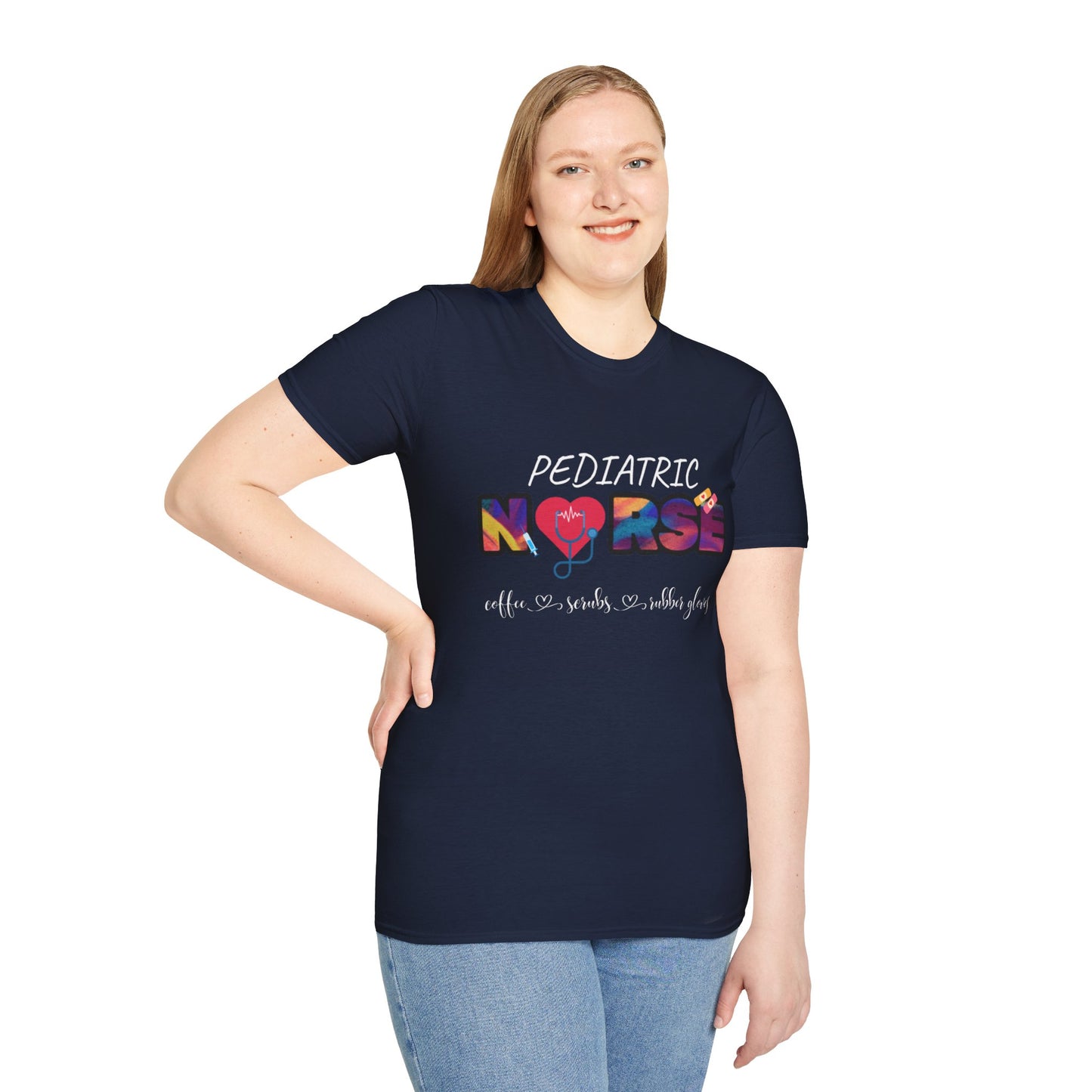 Pediatric Nurse Coffee Scrubs Rubber Gloves Tee
