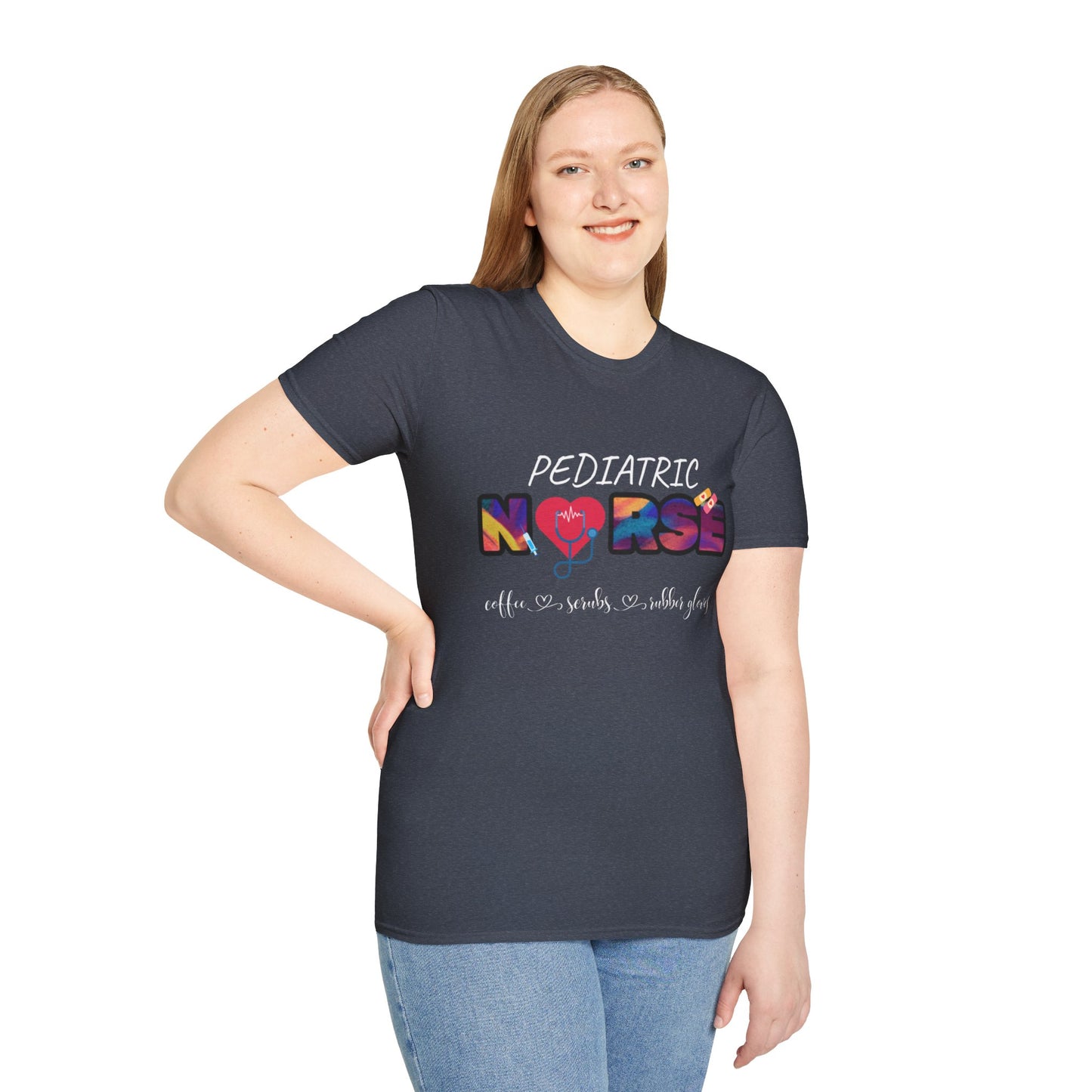Pediatric Nurse Coffee Scrubs Rubber Gloves Tee