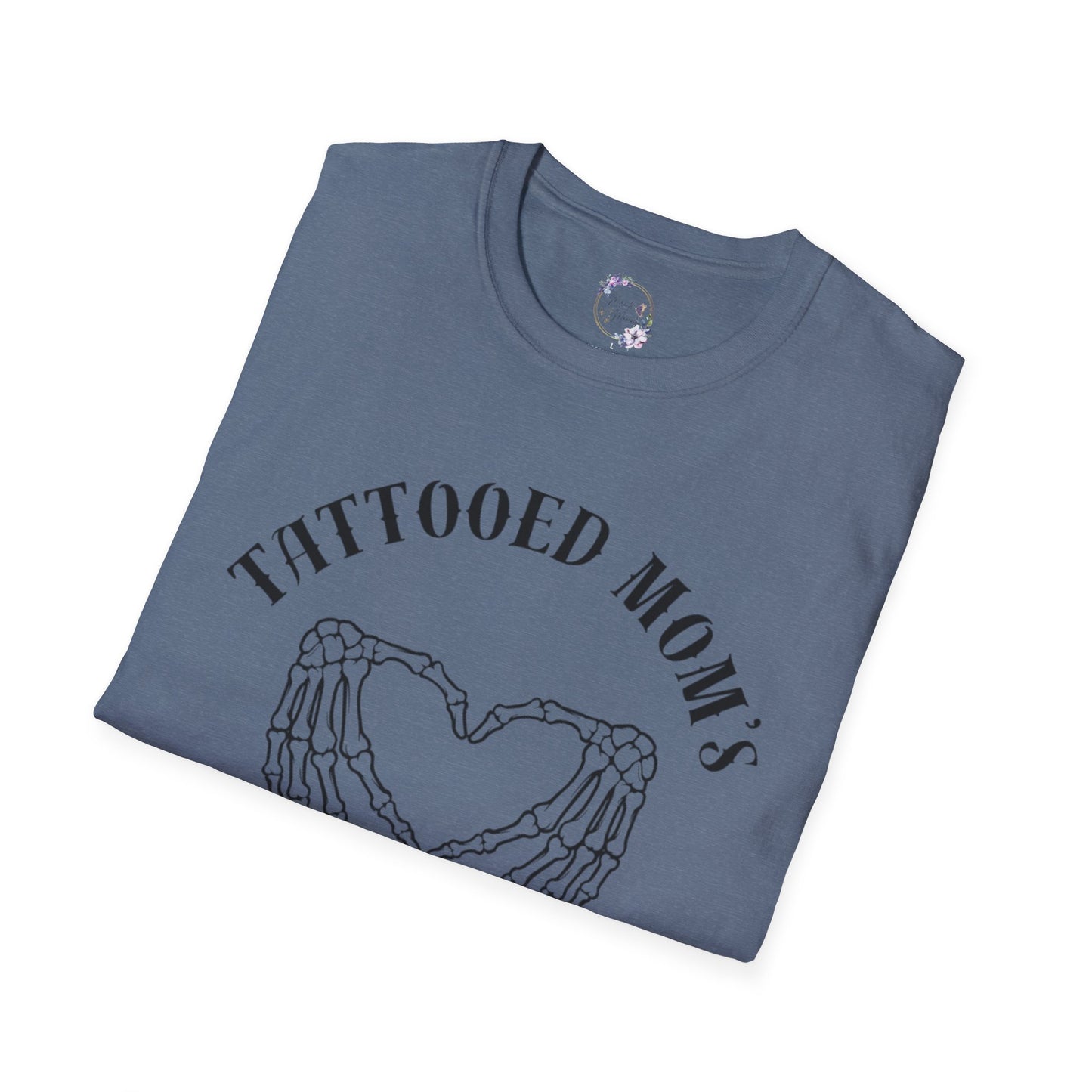 Tattooed Mom's Club Tee W/ Skeleton Heart