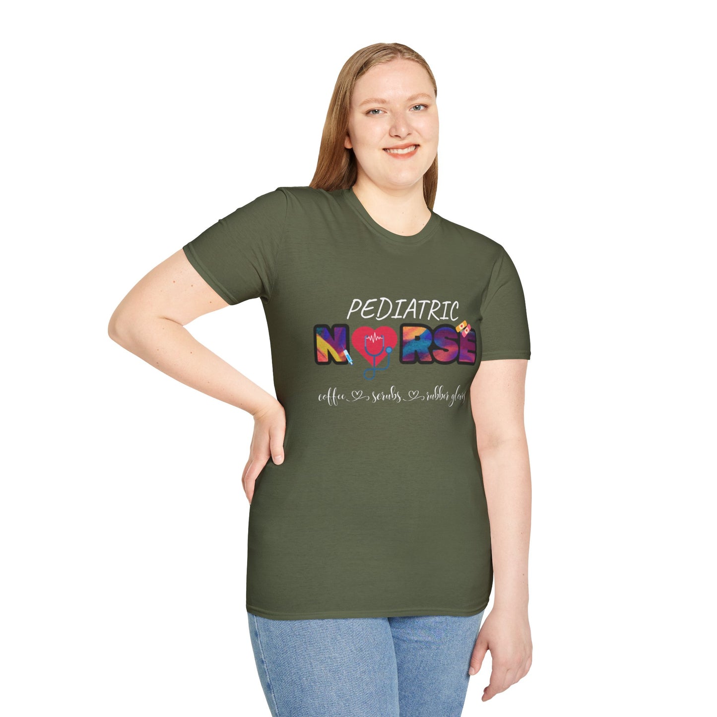 Pediatric Nurse Coffee Scrubs Rubber Gloves Tee
