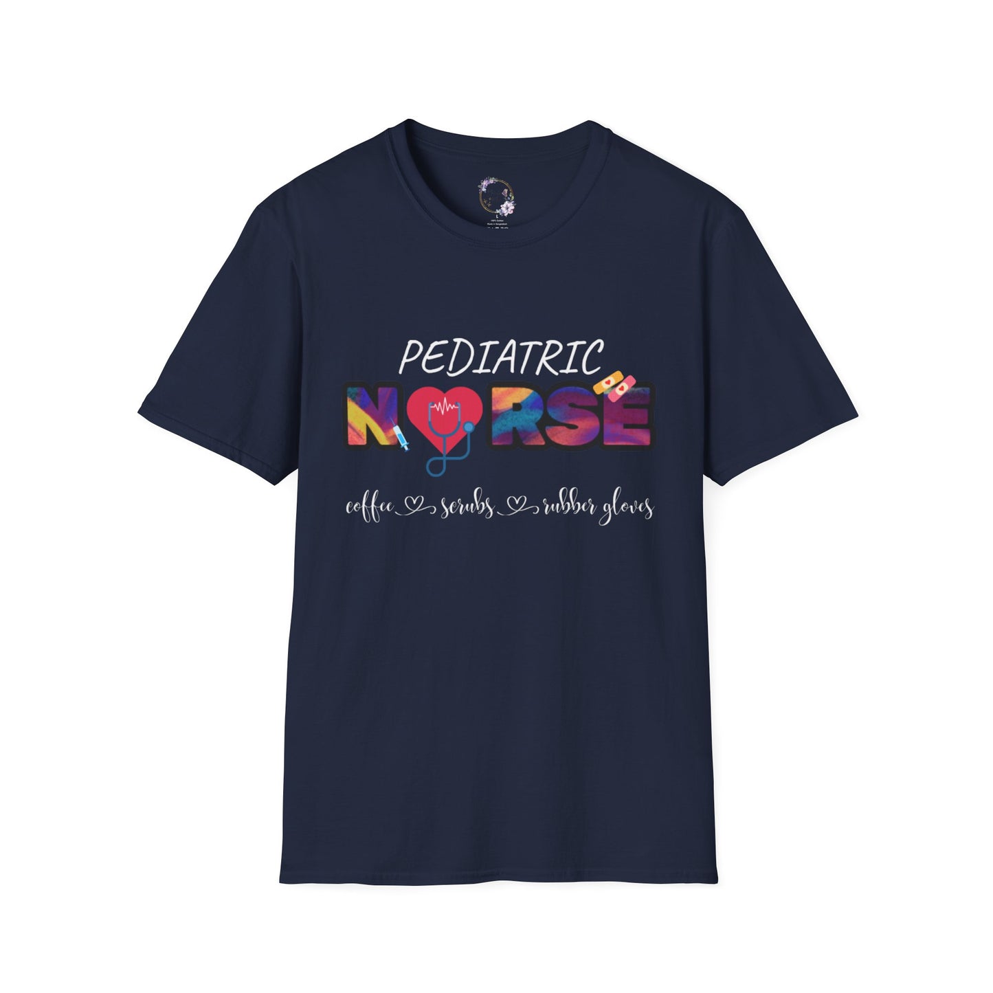 Pediatric Nurse Coffee Scrubs Rubber Gloves Tee