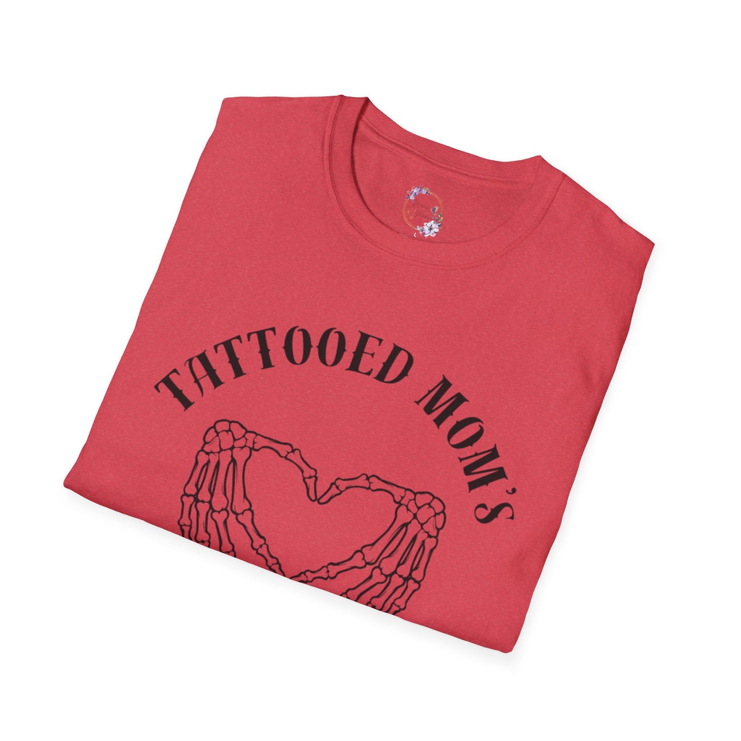 Tattooed Mom's Club Tee W/ Skeleton Heart