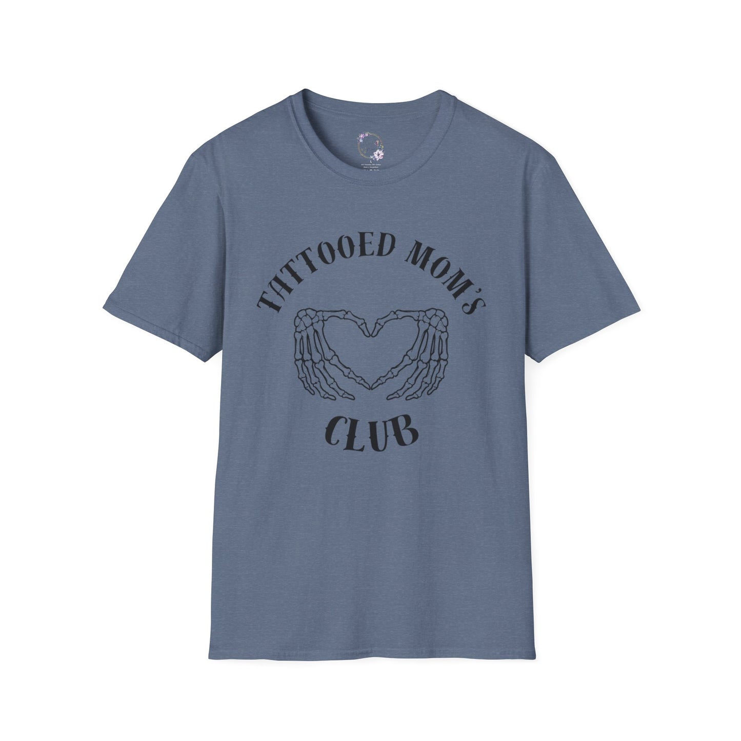 Tattooed Mom's Club Tee W/ Skeleton Heart