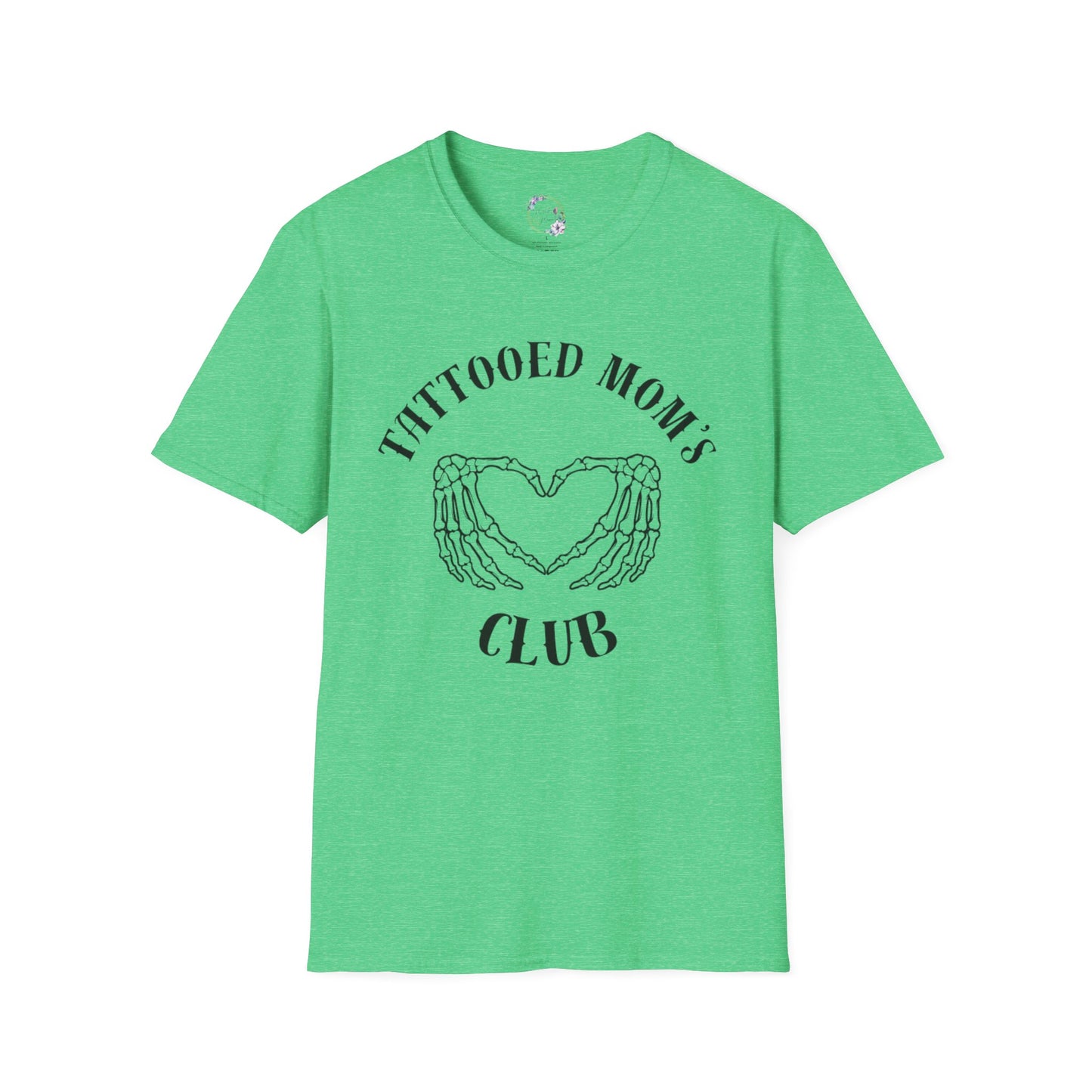 Tattooed Mom's Club Tee W/ Skeleton Heart
