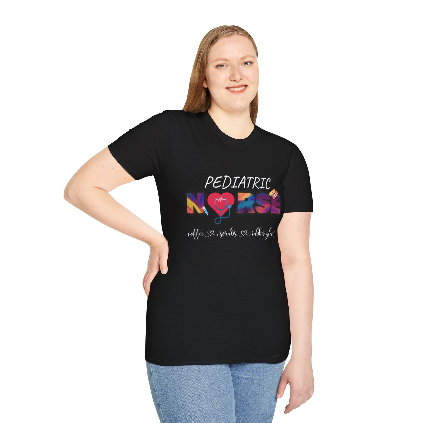 Pediatric Nurse Coffee Scrubs Rubber Gloves Tee