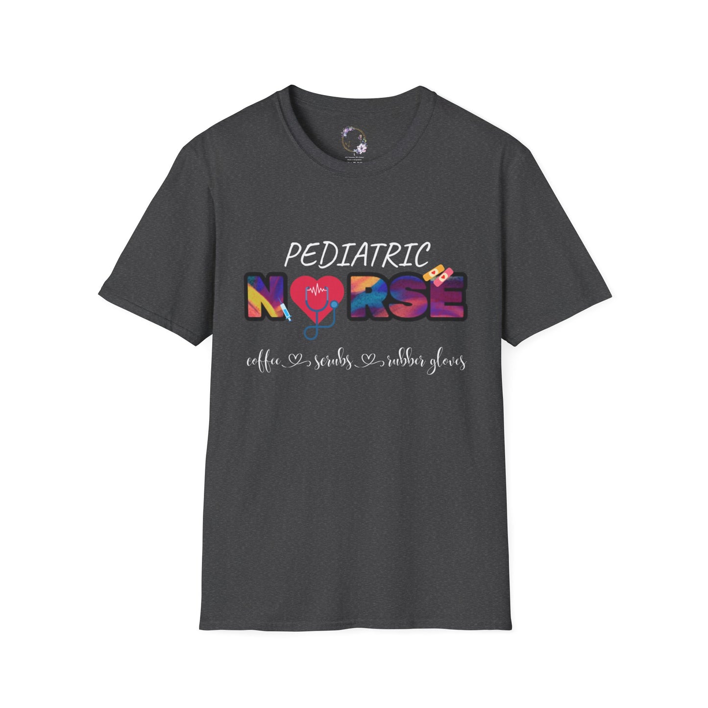 Pediatric Nurse Coffee Scrubs Rubber Gloves Tee