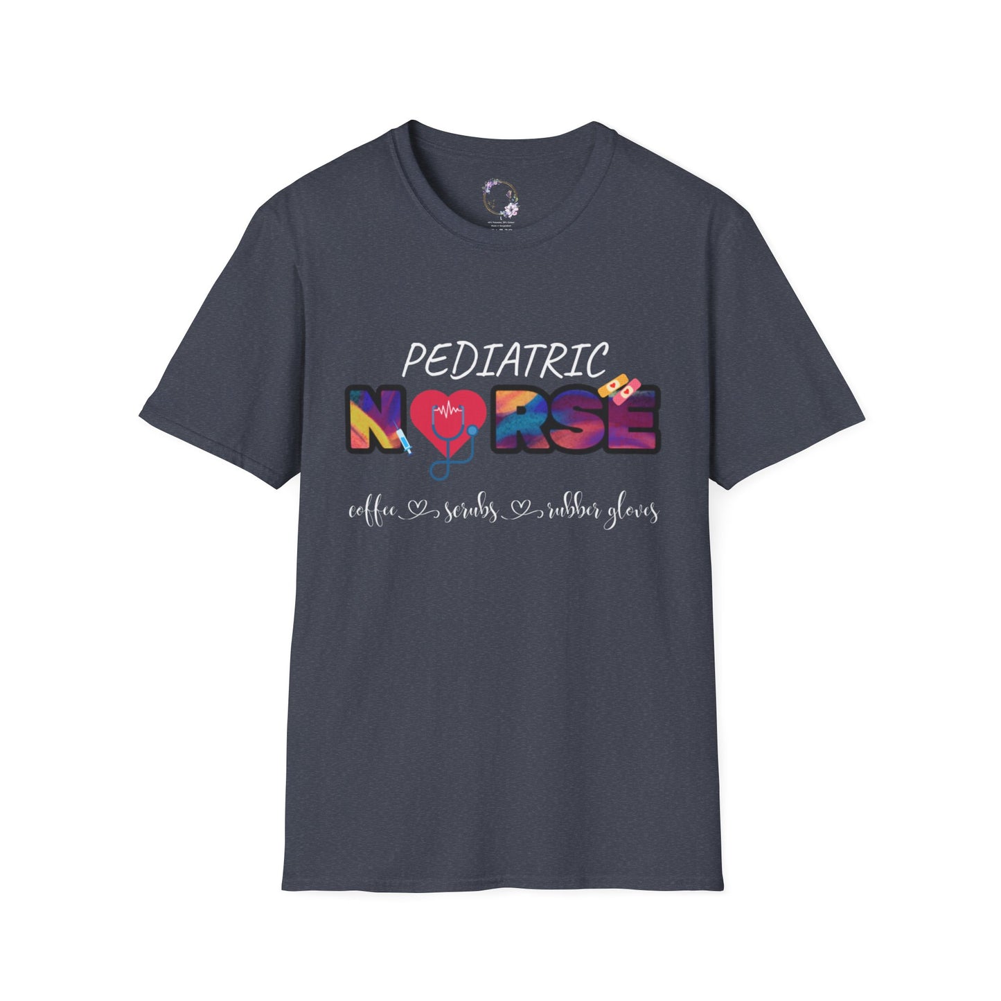 Pediatric Nurse Coffee Scrubs Rubber Gloves Tee