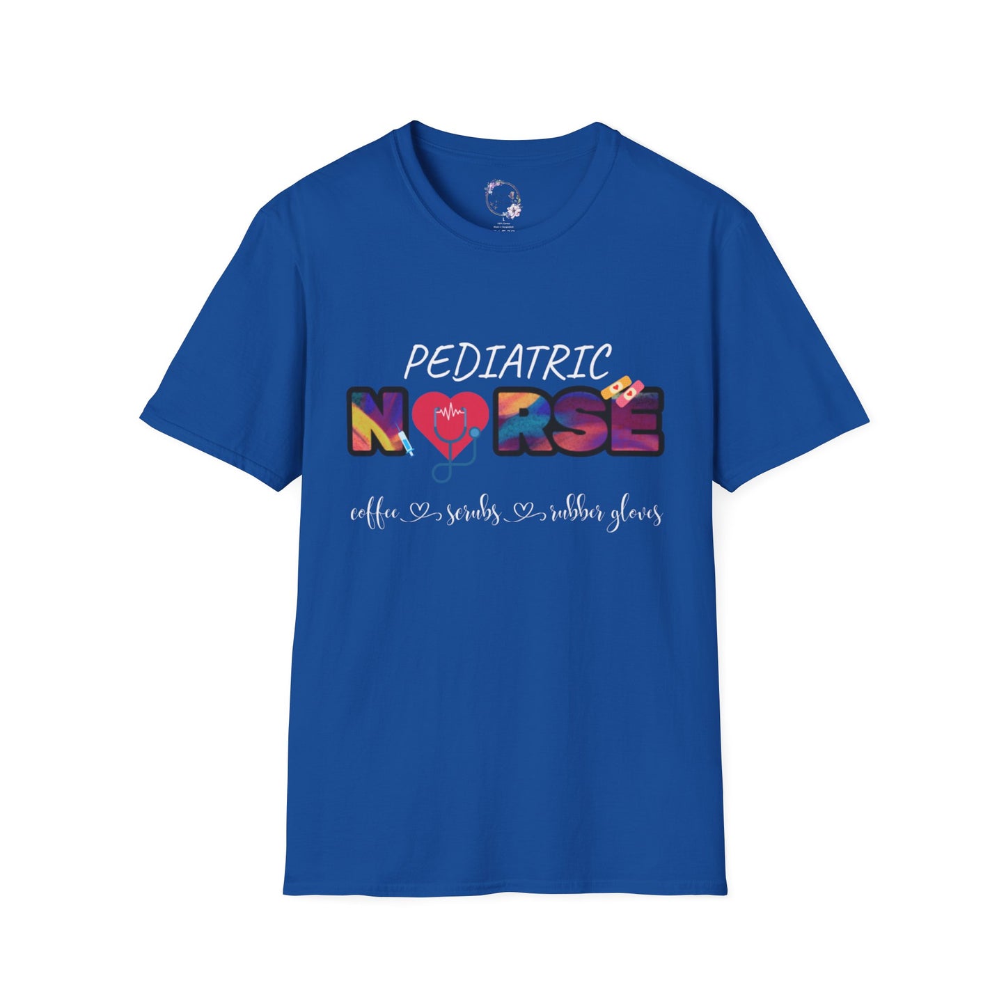 Pediatric Nurse Coffee Scrubs Rubber Gloves Tee